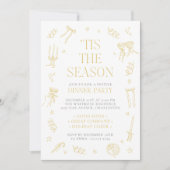 Hand Drawn Christmas Holiday Dinner Party Invite Feestdagenkaart (Voorkant)