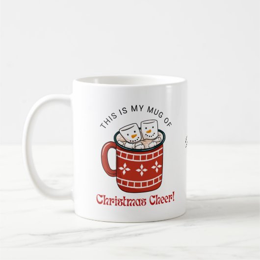 Hand drawn Christmas hot cocoa Fun Christmas Cheer Koffiemok (Links)