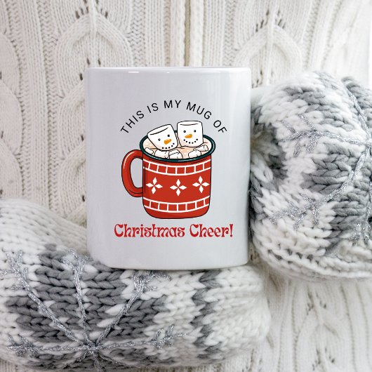 Hand drawn Christmas hot cocoa Fun Christmas Cheer Koffiemok