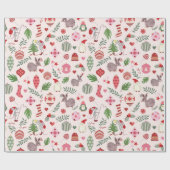 Hand-drawn Christmas Icons Wrapping Paper Cadeaupapier (Vlak)