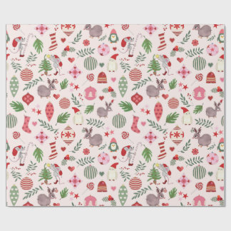 Hand-drawn Christmas Icons Wrapping Paper Cadeaupapier