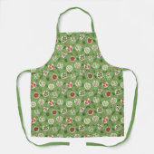 Hand Drawn Christmas Ornament Pattern Apron Schort (Voorkant)