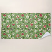 Hand Drawn Christmas Ornaments Beach Towel Strandlaken (Voorkant)