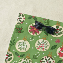 Hand Drawn Christmas Ornaments Beach Towel Strandlaken
