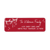 Hand Drawn Christmas Return Address Etiket (Voorkant)