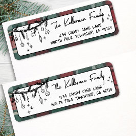 Hand Drawn Christmas Return Address Etiket