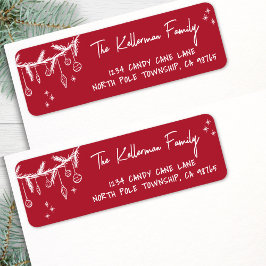 Hand Drawn Christmas Return Address Etiket