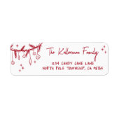 Hand Drawn Christmas Return Address Etiket (Voorkant)
