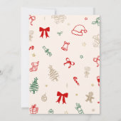 Hand Drawn Christmas Santa Baby Shower  Kaart (Achterkant)