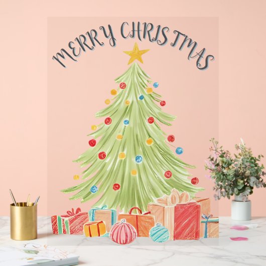 Hand-Drawn Christmas Sketch Acryl Bord (Huwelijk)