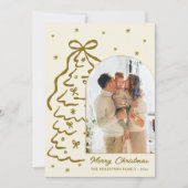 Hand-Drawn Christmas Tree Arch Photo Christmas Feestdagenkaart (Voorkant)