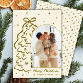 Hand-Drawn Christmas Tree Arch Photo Christmas Feestdagenkaart