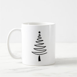 Hand Drawn christmas tree Koffiemok