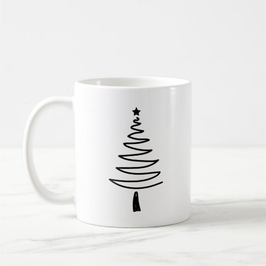 Hand Drawn christmas tree Koffiemok (Links)