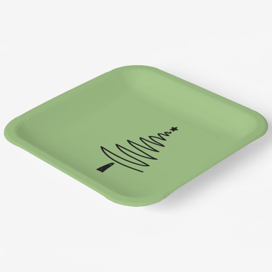 Hand Drawn christmas tree Papieren Bordje (Gebogen)