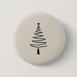 Hand Drawn christmas tree Ronde Button 5,7 Cm