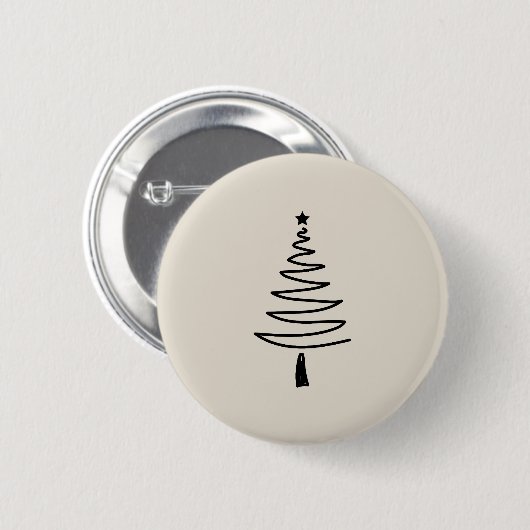 Hand Drawn christmas tree Ronde Button 5,7 Cm (Voorkant /achterkant)