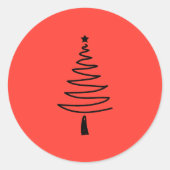 Hand Drawn christmas tree Ronde Sticker (Voorkant)