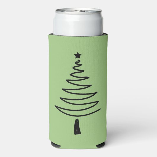 Hand Drawn christmas tree Seltzer Blikjeskoeler (Seltzer Achterkant)
