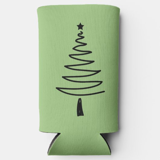 Hand Drawn christmas tree Seltzer Blikjeskoeler (Voorkant)