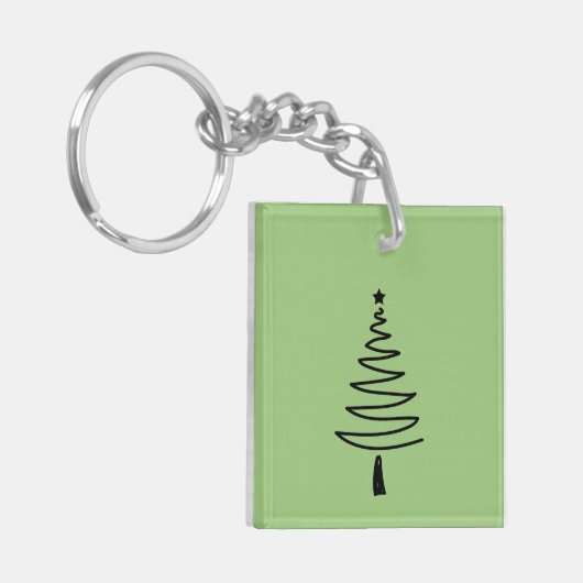 Hand Drawn christmas tree Sleutelhanger (Voorkant Links)