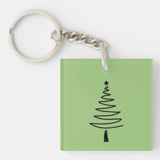Hand Drawn christmas tree Sleutelhanger (Voorkant)