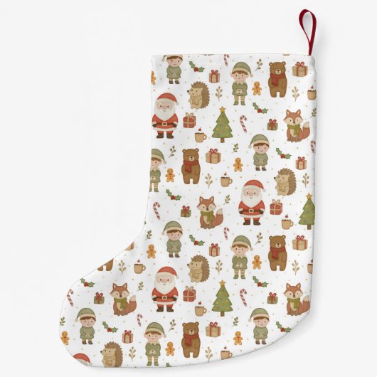 Hand Drawn Christmas Woodland - Christmas Stocking Kleine Kerstsok (Achterkant)