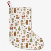Hand Drawn Christmas Woodland - Christmas Stocking Kleine Kerstsok (Voorkant)