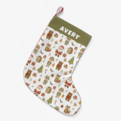 Hand Drawn Christmas Woodland Christmas Stocking Kleine Kerstsok (Voorkant (Hangend))