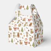 Hand Drawn Christmas Woodland Favor Boxes Bedankdoosjes (Achterkant)