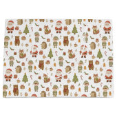 Hand Drawn Christmas Woodland Large Gift Bag Groot Cadeauzakje (Voorkant)