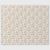 Hand Drawn Christmas Woodland Wrapping Paper Roll Cadeaupapier (Vlak)