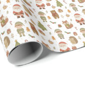 Hand Drawn Christmas Woodland Wrapping Paper Roll Cadeaupapier (Rol Hoek)