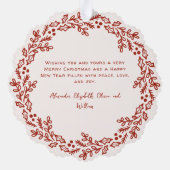 Hand Drawn Christmas Wreath Photo Ornament Kaart (Achterkant)