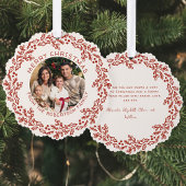 Hand Drawn Christmas Wreath Photo Ornament Kaart