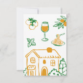 Hand Drawn Ciao Italian Pizza & Pasta Baby Shower Bedankkaart (Achterkant)