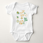 Hand Drawn Ciao Italian Pizza & Pasta Baby Shower Romper (Voorkant)