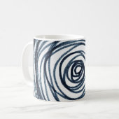 Hand-drawn circles spiral pattern with abstract do koffiemok (Voorkant links)