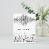 Hand Drawn City Line Art Skyline | Monochrome Briefkaart (Staand voorkant)