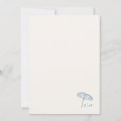 Hand Drawn Coastal Beach Dusty Blue Ivory Wedding Kaart (Achterkant)