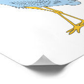 Hand-Drawn Coastal Blue Heron Illustration Art Poster (Hoek)