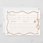 Hand Drawn Coffee Bridal Shower Recipe Card Kaart (Voorkant)