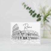 Hand drawn Colosseum Rome Italy Landmark Briefkaart (Staand voorkant)