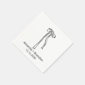Hand Drawn Coquette Bow Wedding Servet (Hoek)