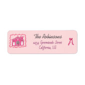 Hand Drawn coquette doodle pink christmas Etiket (Voorkant)