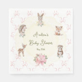 Hand Drawn Coquette Ribbon Woodland Baby Shower  Servet (Voorkant)