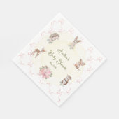 Hand Drawn Coquette Ribbon Woodland Baby Shower  Servet (Hoek)