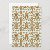 Hand-Drawn Coquette Teddy Bears Seamless Pattern Kaart (Voorkant / Achterkant)