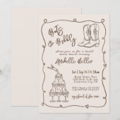 Hand Drawn Country Bridal Shower Kaart (Voorkant / Achterkant)