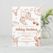 hand drawn Cowboy Boots Holiday Celebration, Kaart (Staand voorkant)